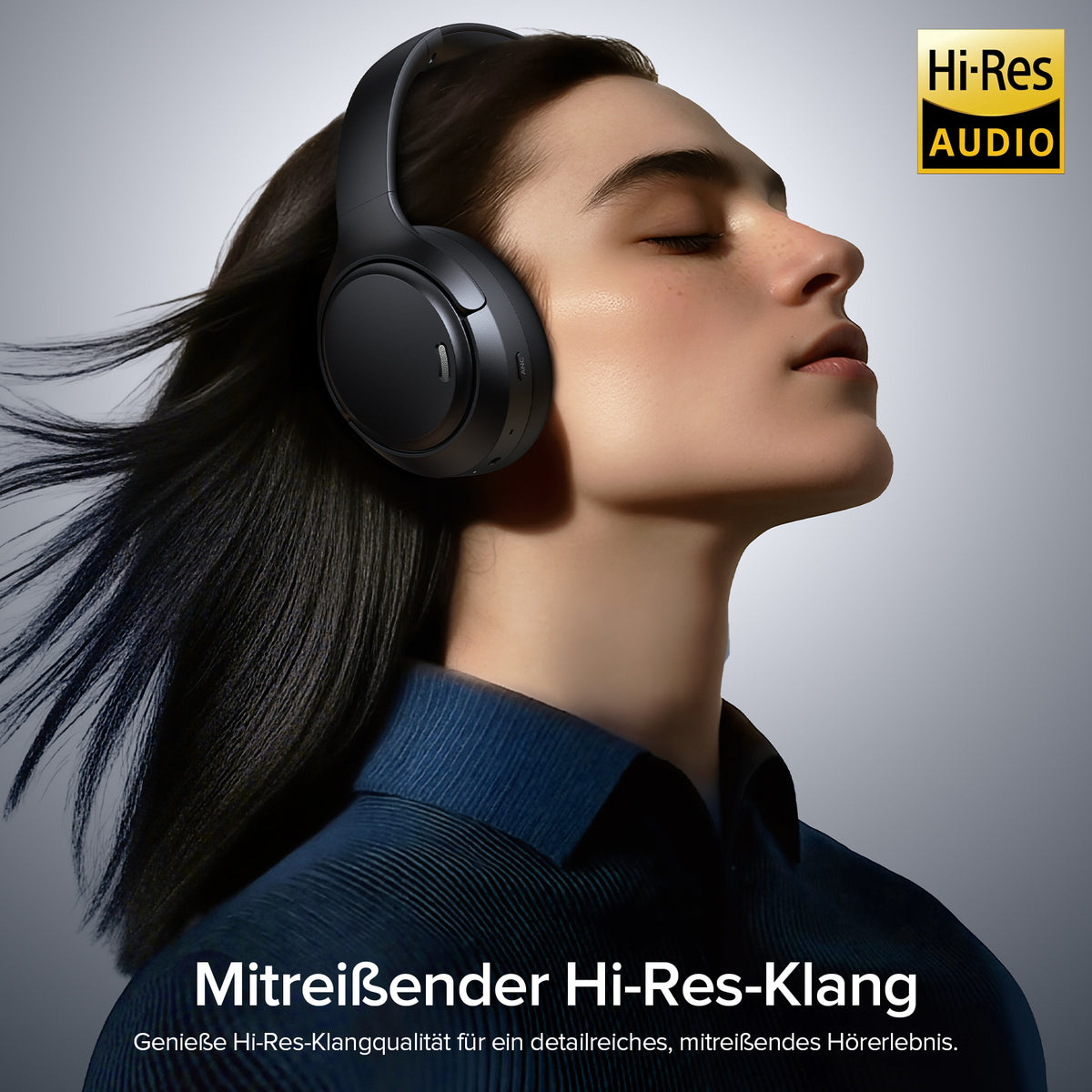 Bluetooth Kopfhörer Over-Ear-Kopfhörer Hybrid ANC 45 dB Transparenzmodus 120 Stunden Akkulaufzeit 6-Mikrofon-ENC Hi-Res Audio komfortable Ohrpolster geringe Latenz Bluetooth 6.0 für Reisen und Sport