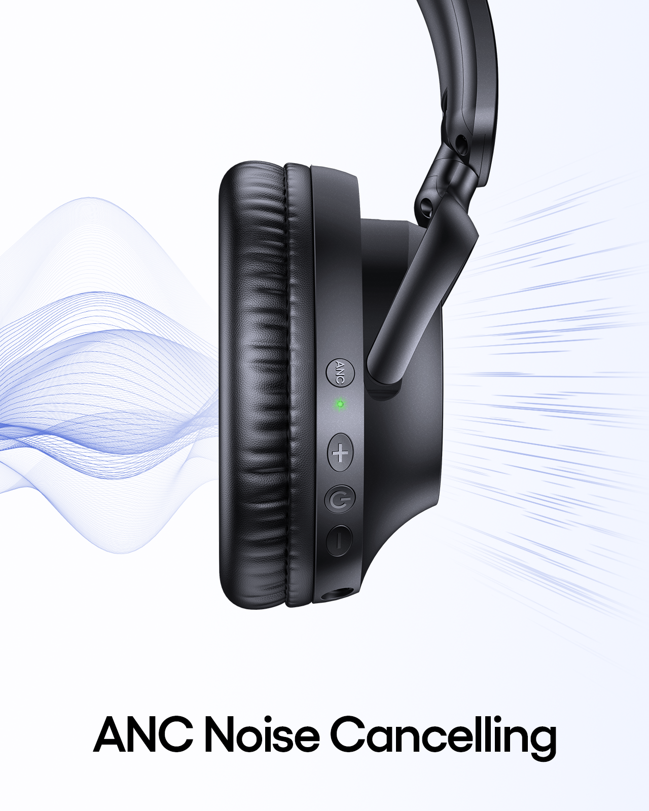 TAGRY Hybrid Active Noise Cancelling Headphones 100H Playtime Wireless Over Ear Bluetooth Headphone with Hi-Res Audio Fast Charging Comfort Earcups Headsets for Travel Home Office Phone PC Black