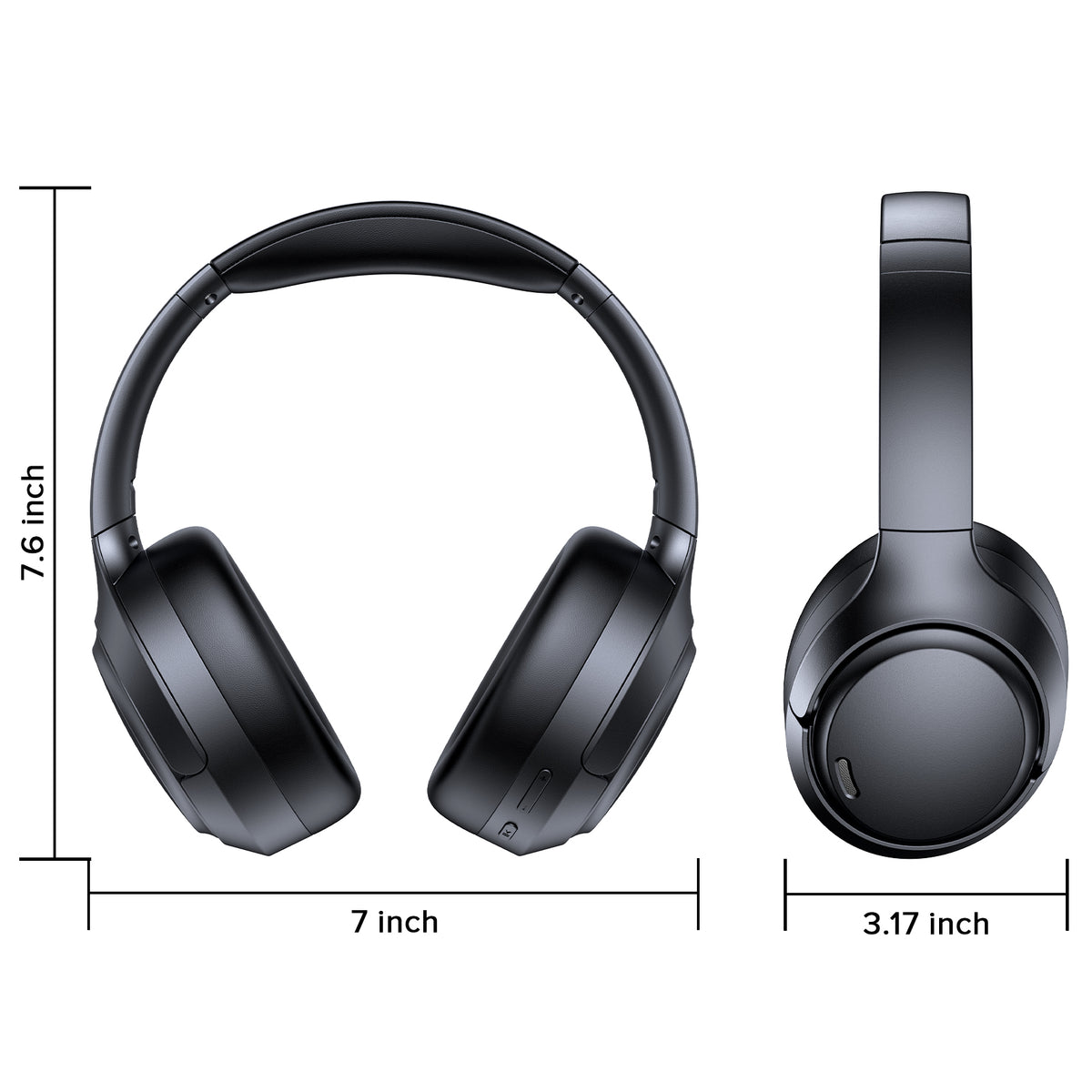 Bluetooth Kopfhörer Over-Ear-Kopfhörer Hybrid ANC 45 dB Transparenzmodus 120 Stunden Akkulaufzeit 6-Mikrofon-ENC Hi-Res Audio komfortable Ohrpolster geringe Latenz Bluetooth 6.0 für Reisen und Sport
