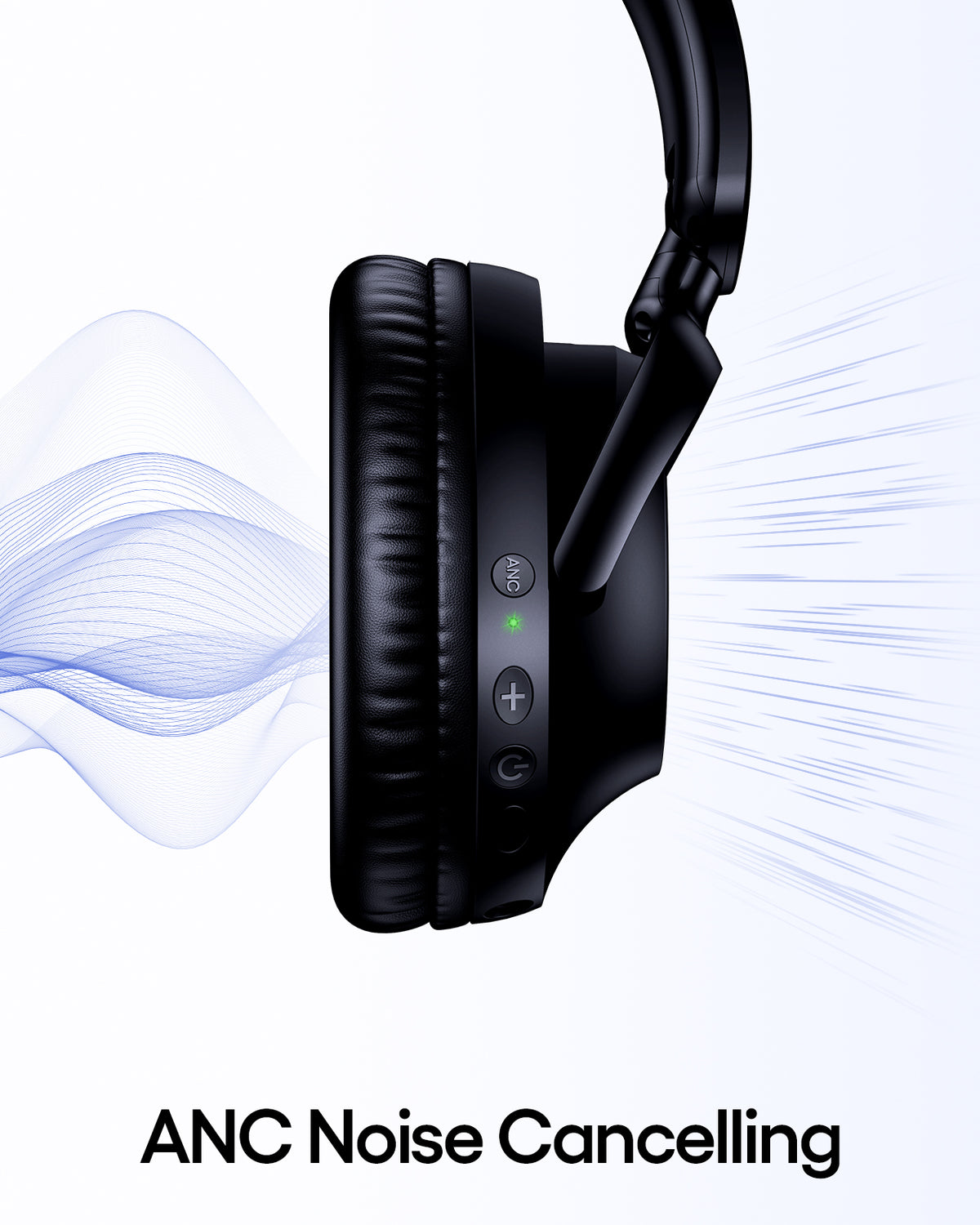 TAGRY Hybrid Active Noise Cancelling Bluetooth Headphones 100H Playtime Wireless Over Ear Headphone with Fast Charging Hi-Res Audio Comfort Earcups Headsets for Home Office Travel Phone PC Dark Black