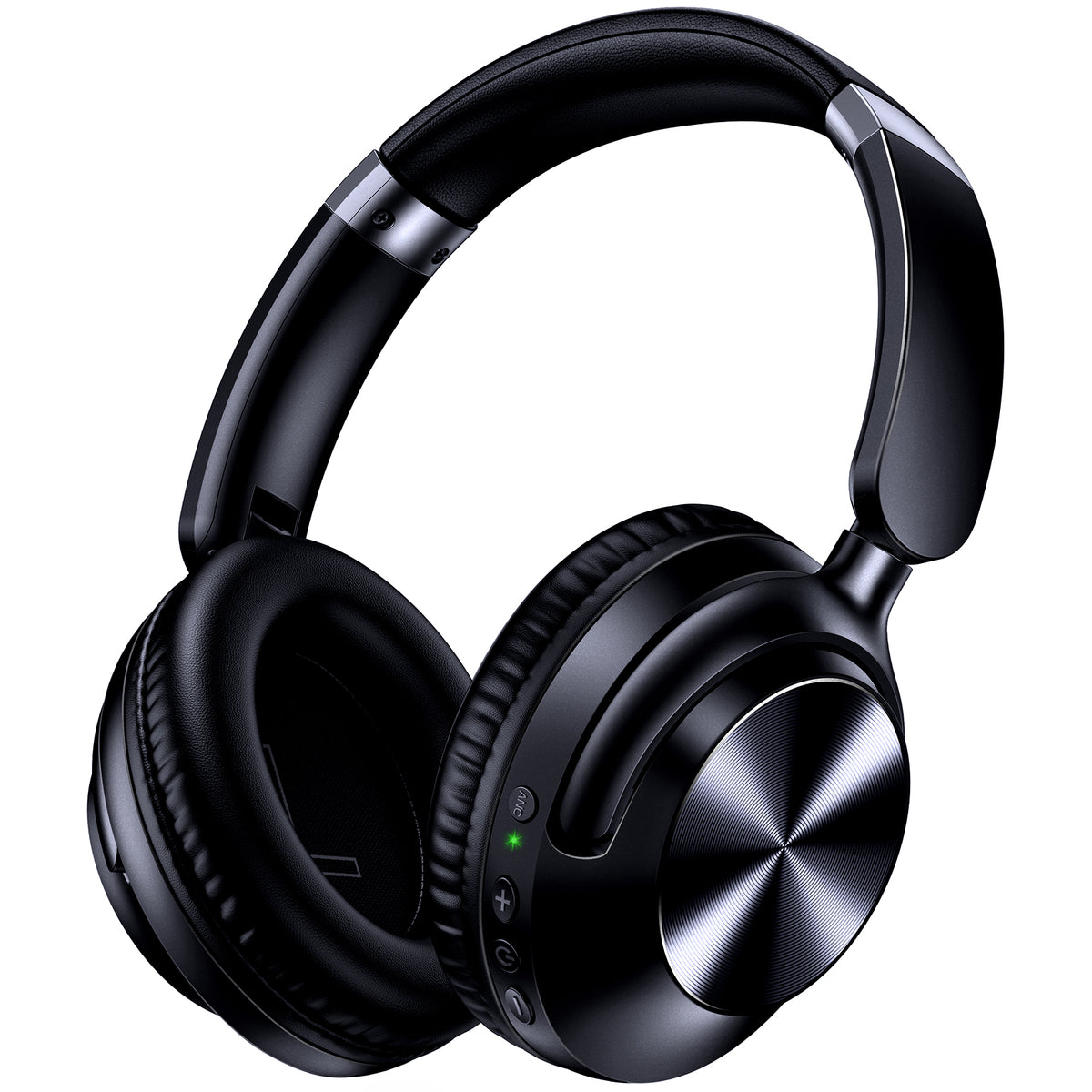 TAGRY Hybrid Active Noise Cancelling Bluetooth Headphones 100H Playtime Wireless Over Ear Headphone with Fast Charging Hi-Res Audio Comfort Earcups Headsets for Home Office Travel Phone PC Dark Black